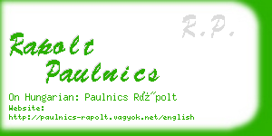 rapolt paulnics business card